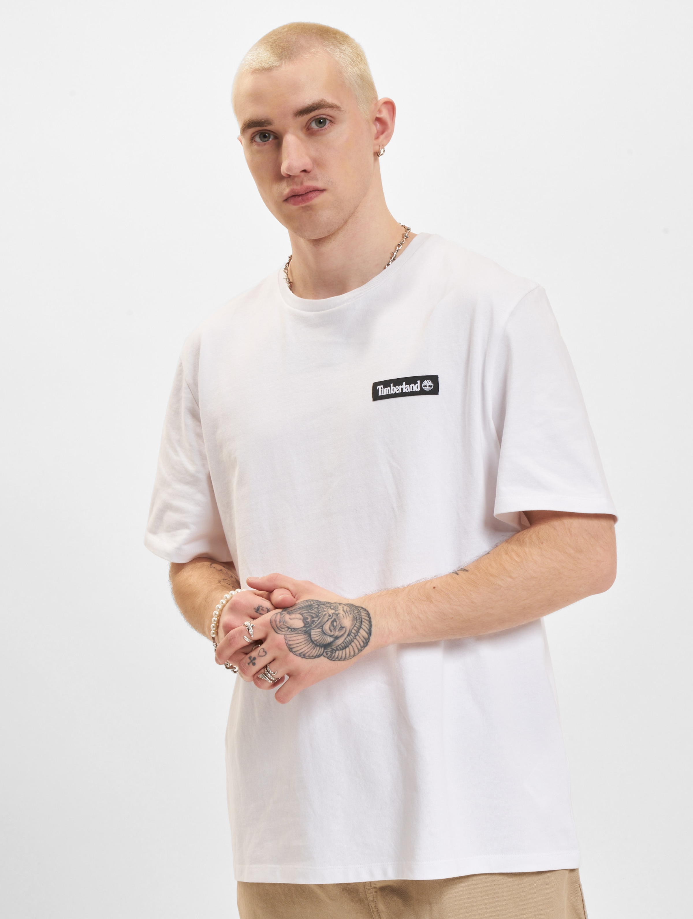 Timberland Wovon Badge T-Shirt Mannen op kleur wit, Maat XL