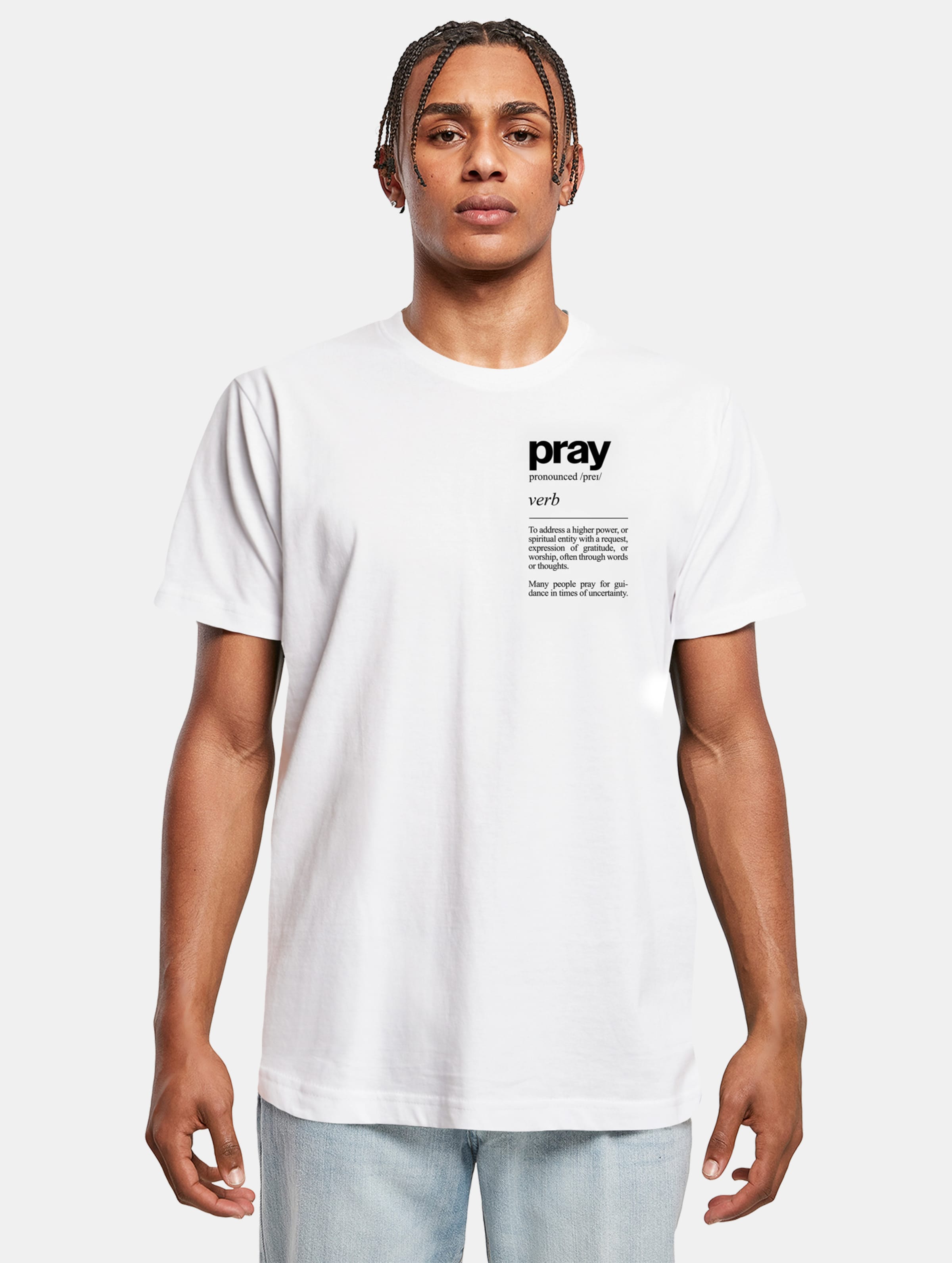 Mister Tee - Pray Definition Heren T-shirt - XXL - Wit