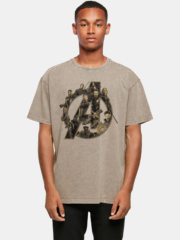 Avengers Infinity War - Logo Acid Washed Oversized-0