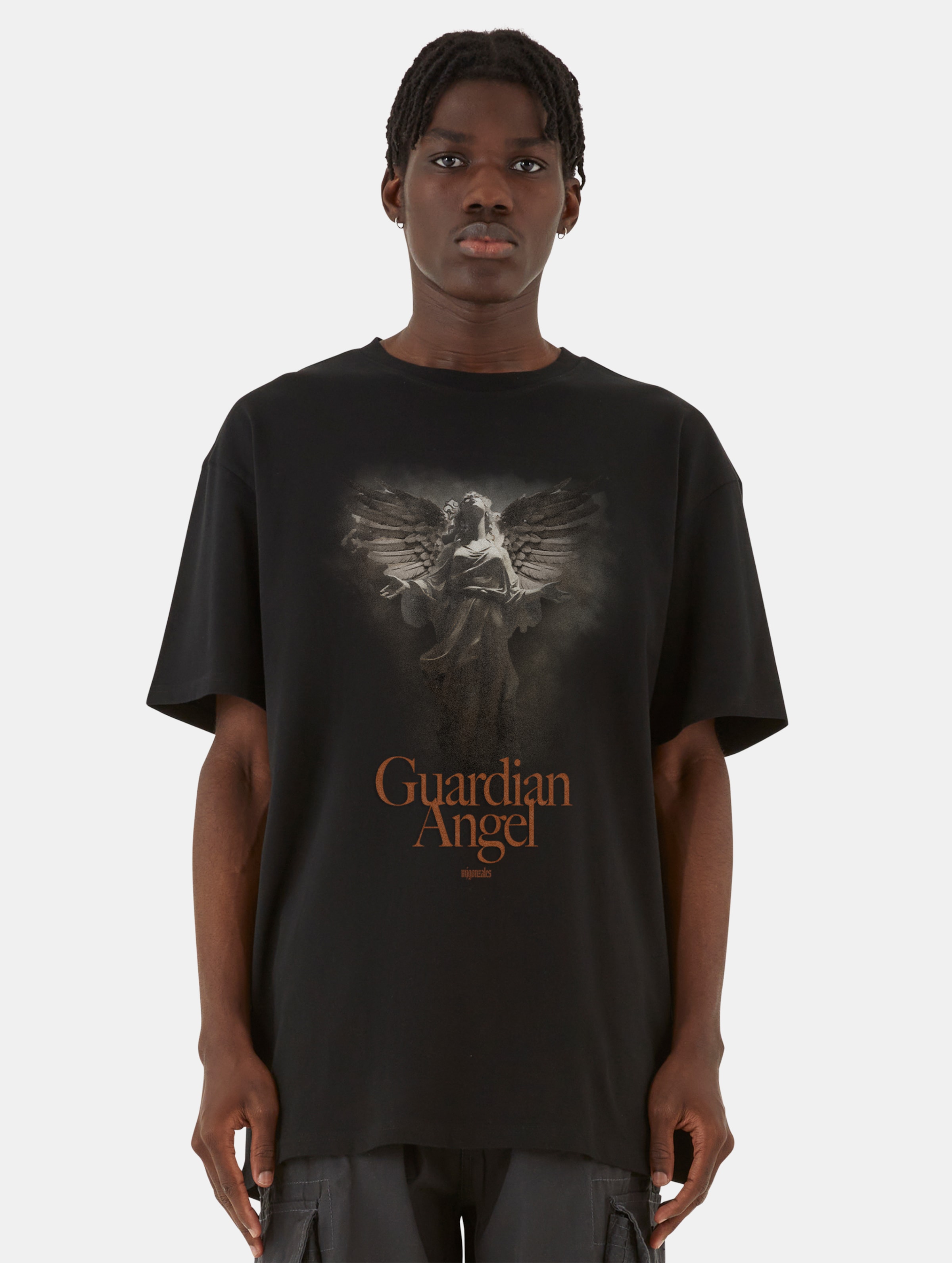 MJ Gonzales Guardian Angel Heavy Oversized T-Shirts Männer,Unisex op kleur zwart, Maat L