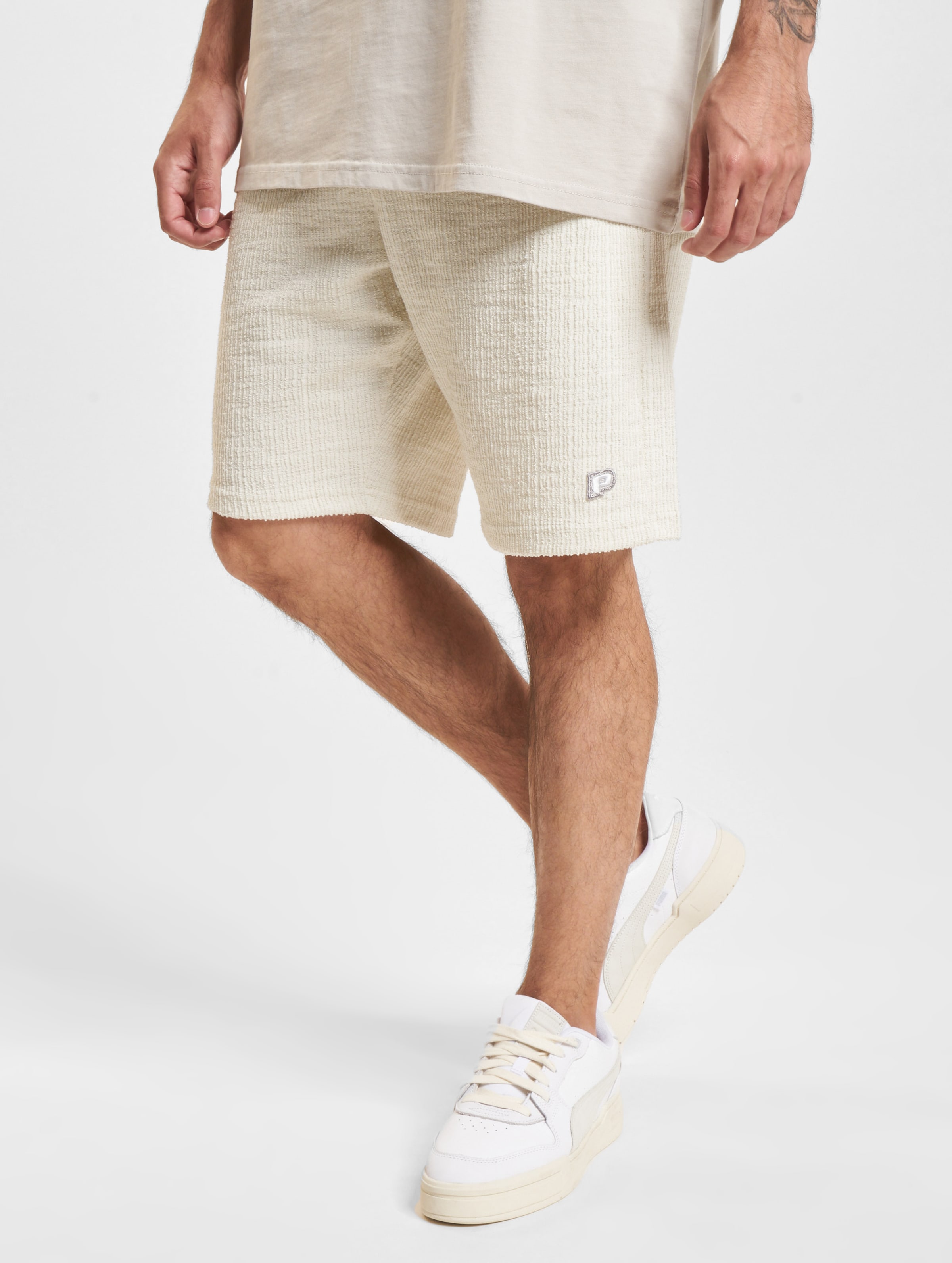 PEGADOR Libco Structured Knit Shorts Männer,Unisex op kleur beige, Maat XL