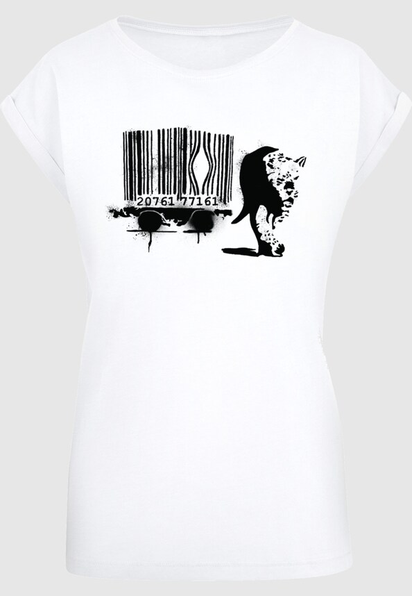 Ladies Brandalised - Barcode Leopard Circle T-Shirt-2