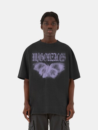 MJG Heavy Oversized Acid Washed Tee - BUTTERFLY ILLUSION
