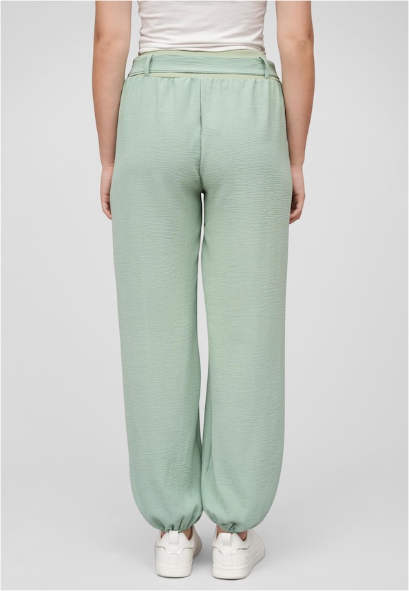 Cloud5ive Damen Sommer Hose Knopfleiste und Bindegürtel 2-Pockets-1