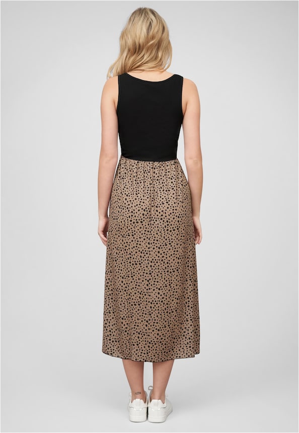 Cloud5ive Damen Maxi-Kleid Rundhals mit Punkt Print-1