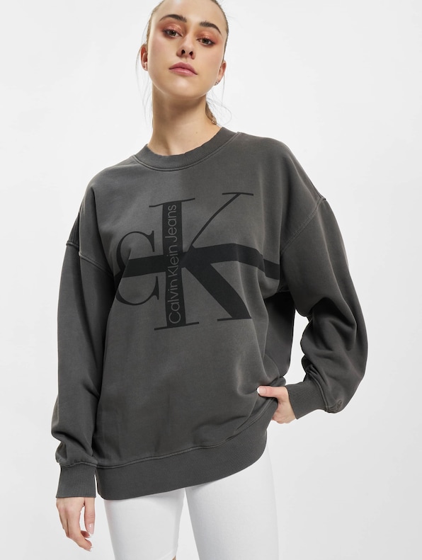 Calvin Klein Stripe Monologo Washed Sweatshirt Industrial-0