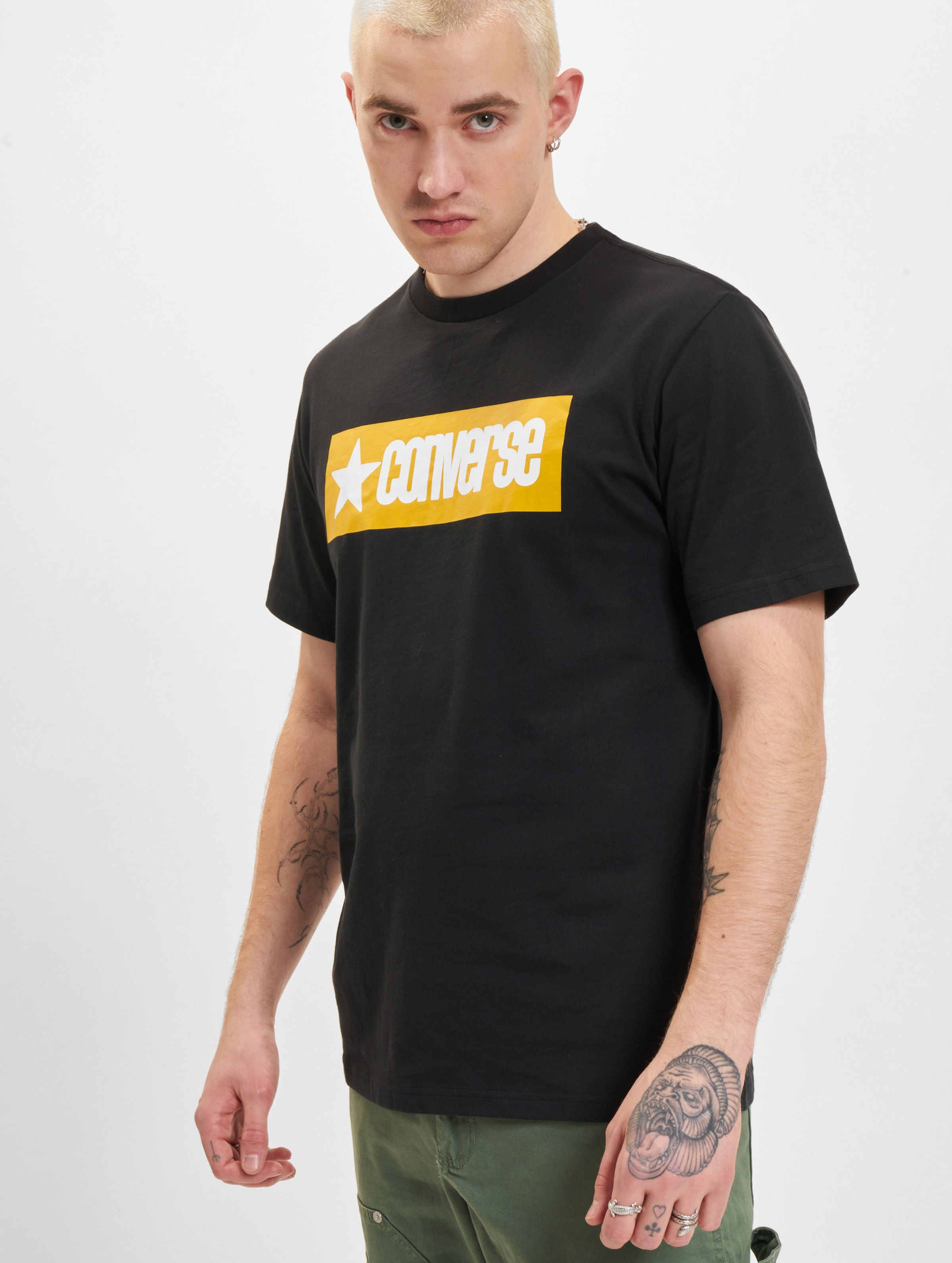 Converse Retro Box Wordmark T-Shirt Mannen op kleur zwart, Maat M