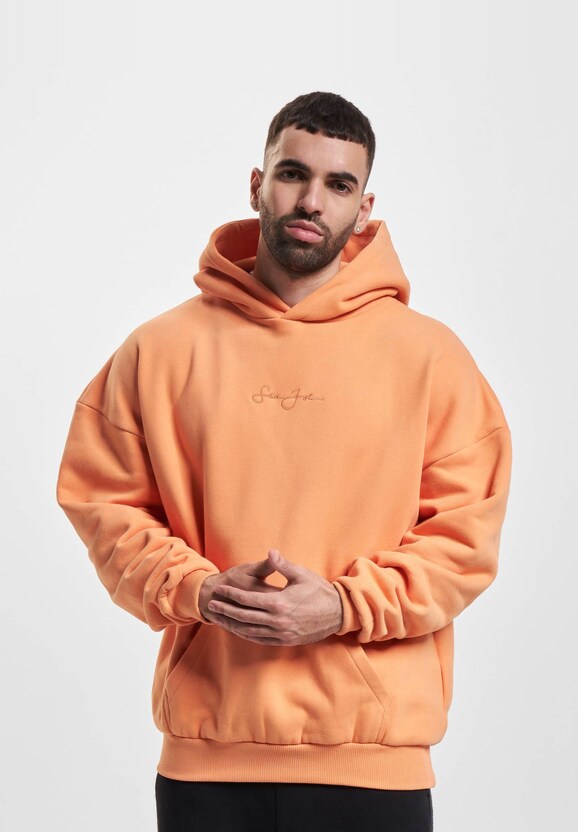 JM233-002-1 SJ Script Logo Backprint Peached Hoodie-0
