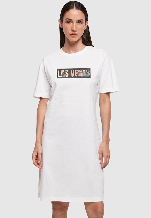 Ladies Las Vegas Essentials Oversized Slit Tee Dress-0