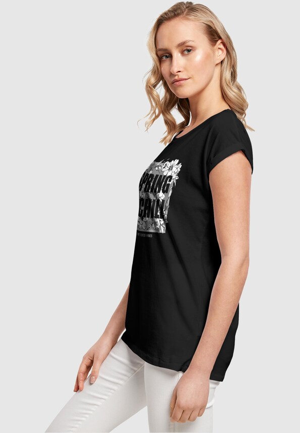 Ladies Spring And Chill Extended Shoulder Tee-2