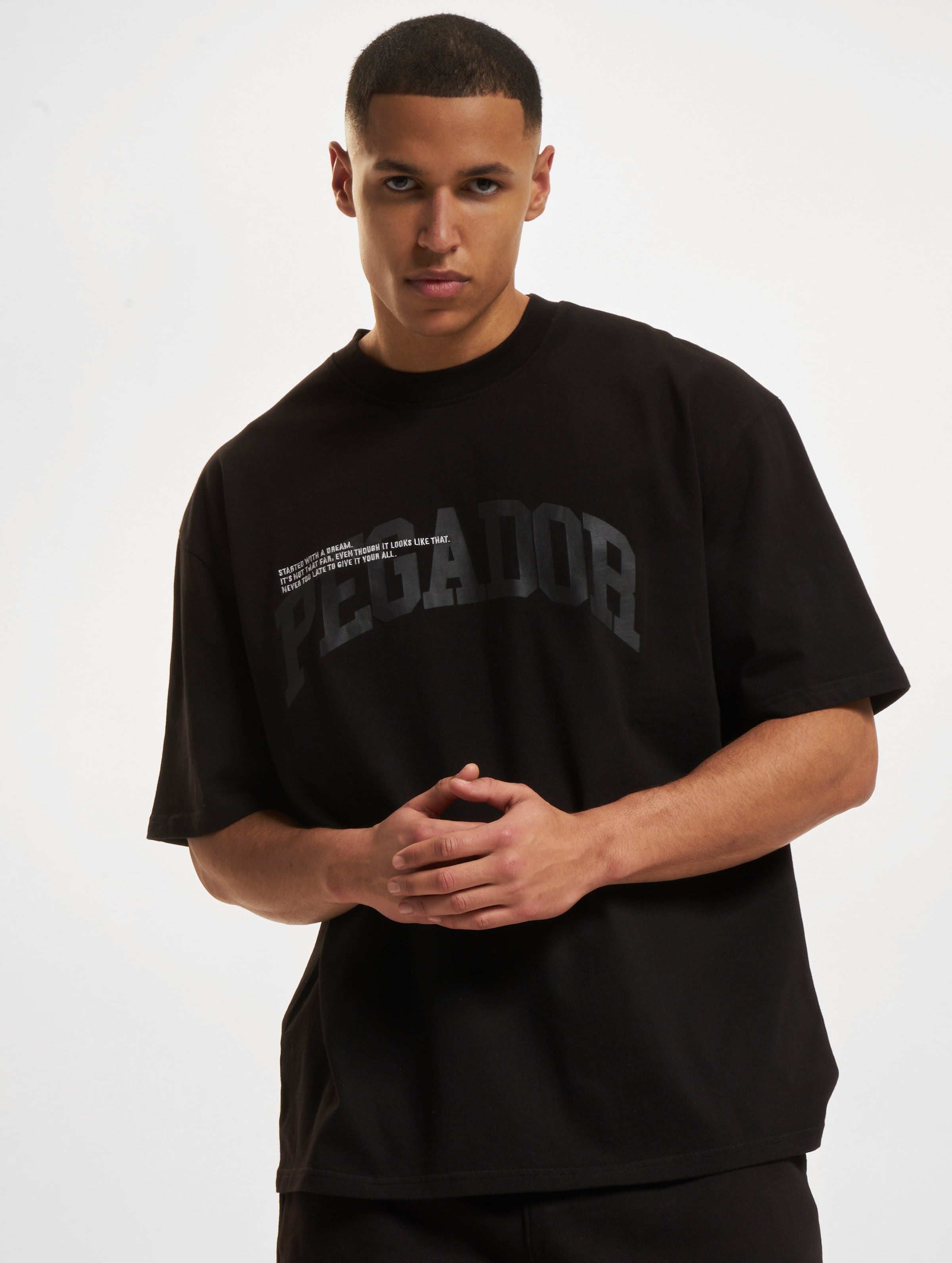 PEGADOR Gilford Oversized T-Shirt Mannen op kleur zwart, Maat XXL