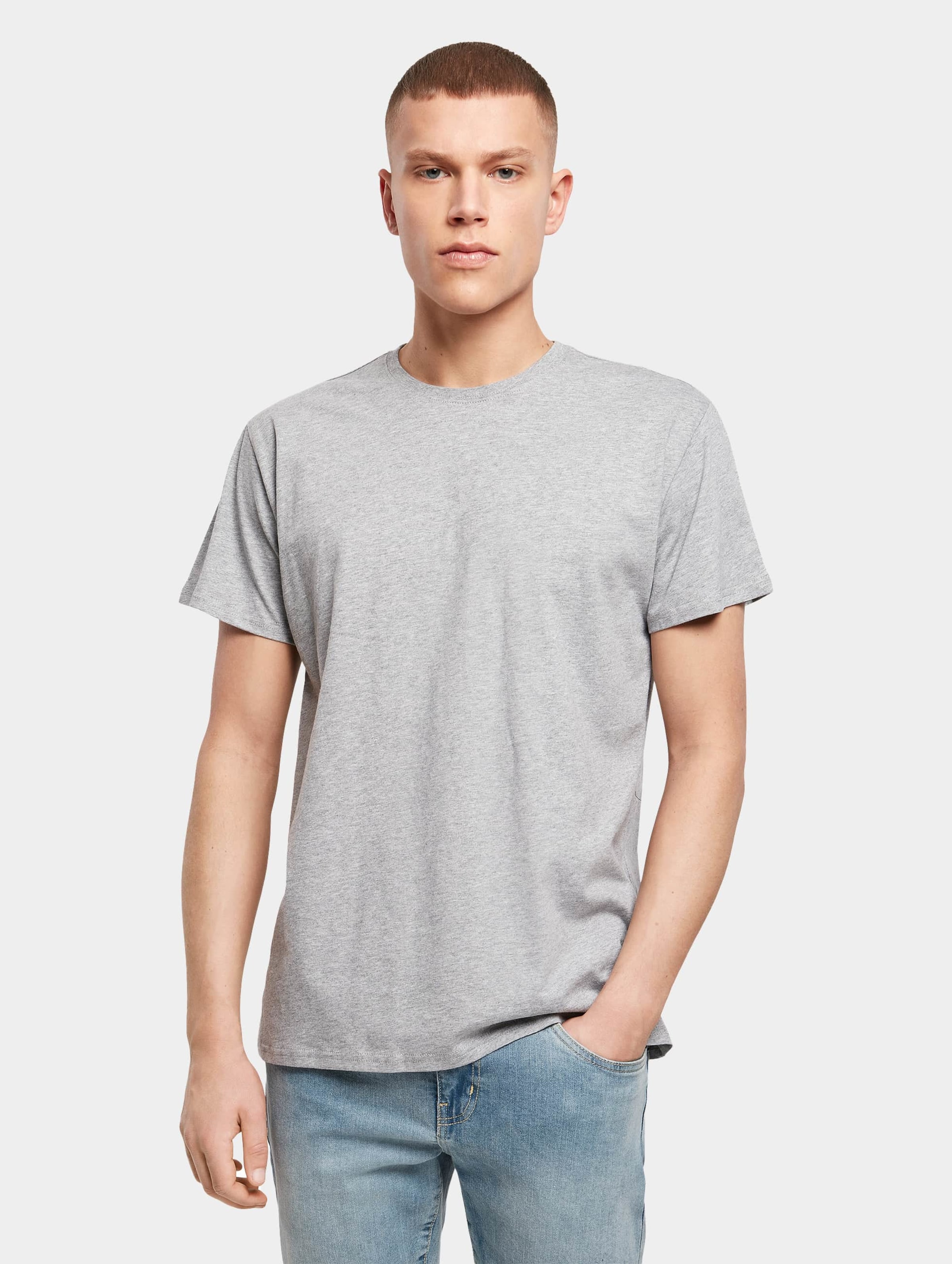Build Your Brand Basic T-Shirt Mannen op kleur grijs, Maat 4XL