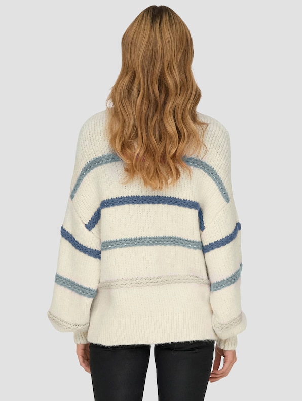 My Stripe High Neck Knit -1