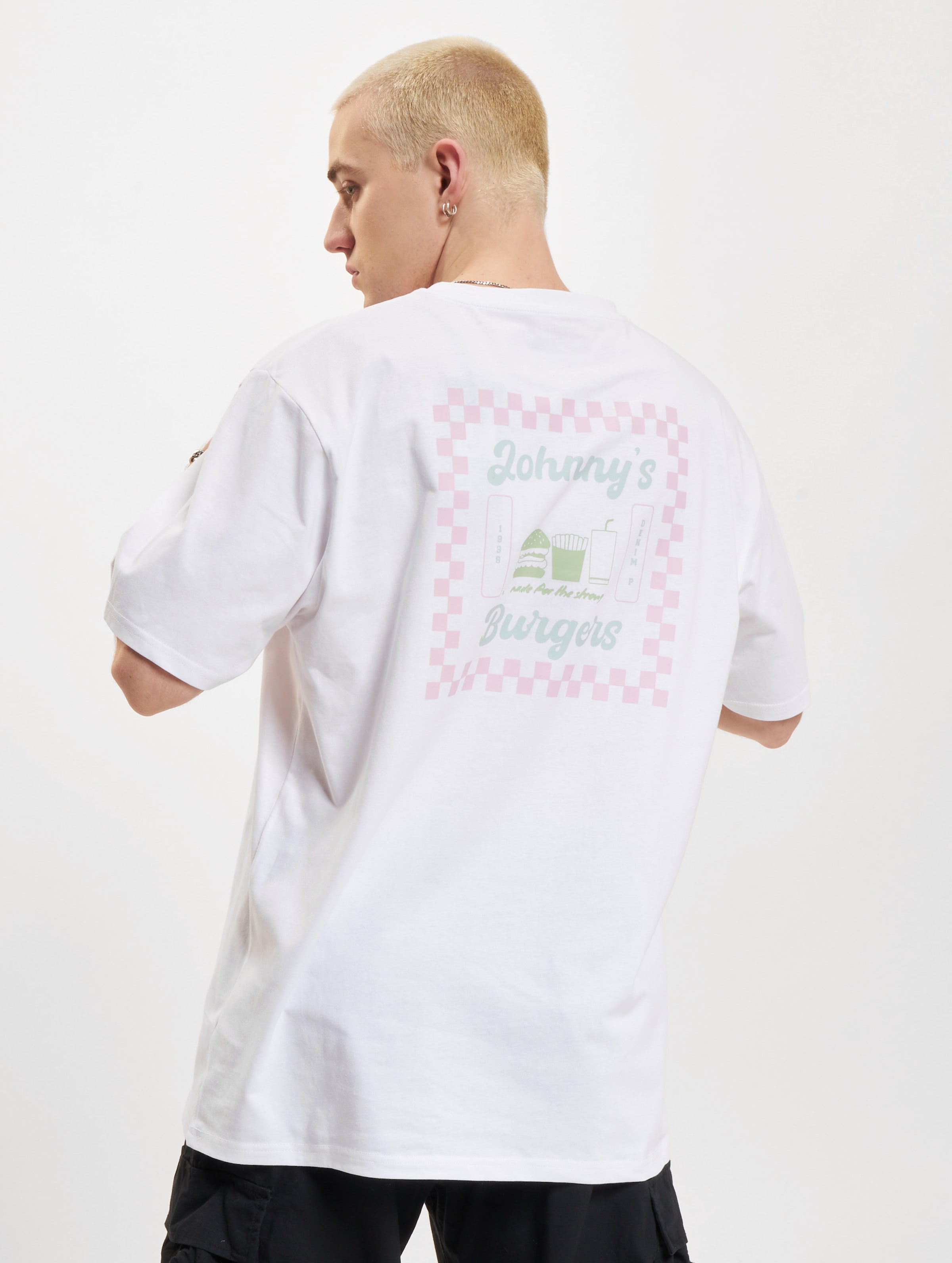 Denim Project Johnny´s Burgers T-Shirt Mannen op kleur wit, Maat XL