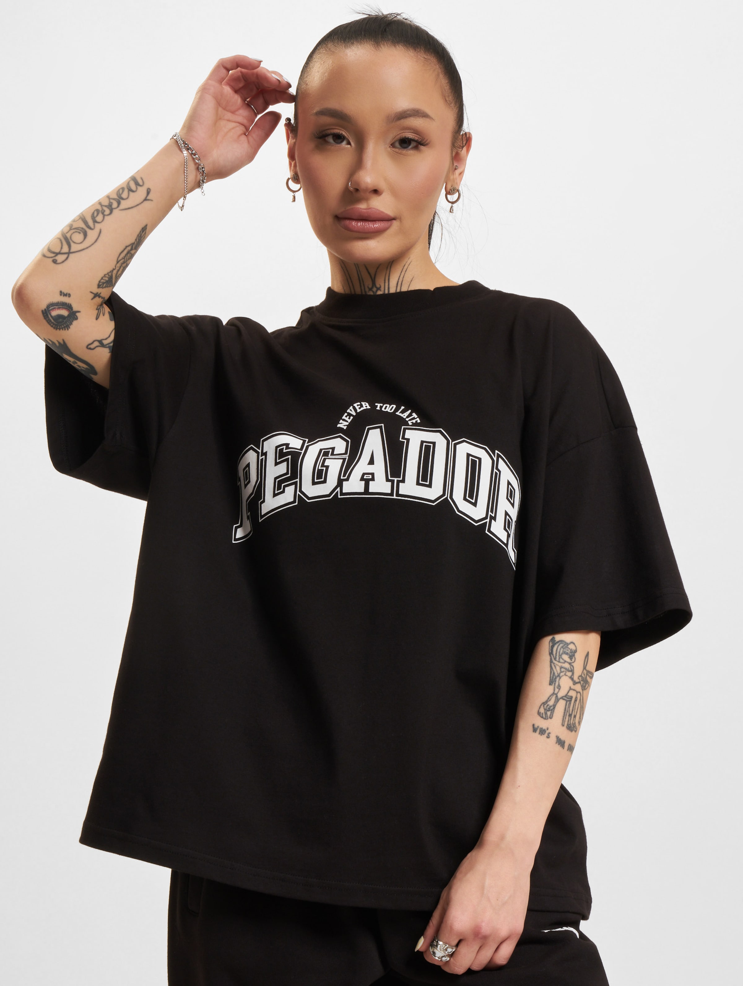 PEGADOR Wayruna Heavy Oversized T-Shirt Vrouwen op kleur zwart, Maat M