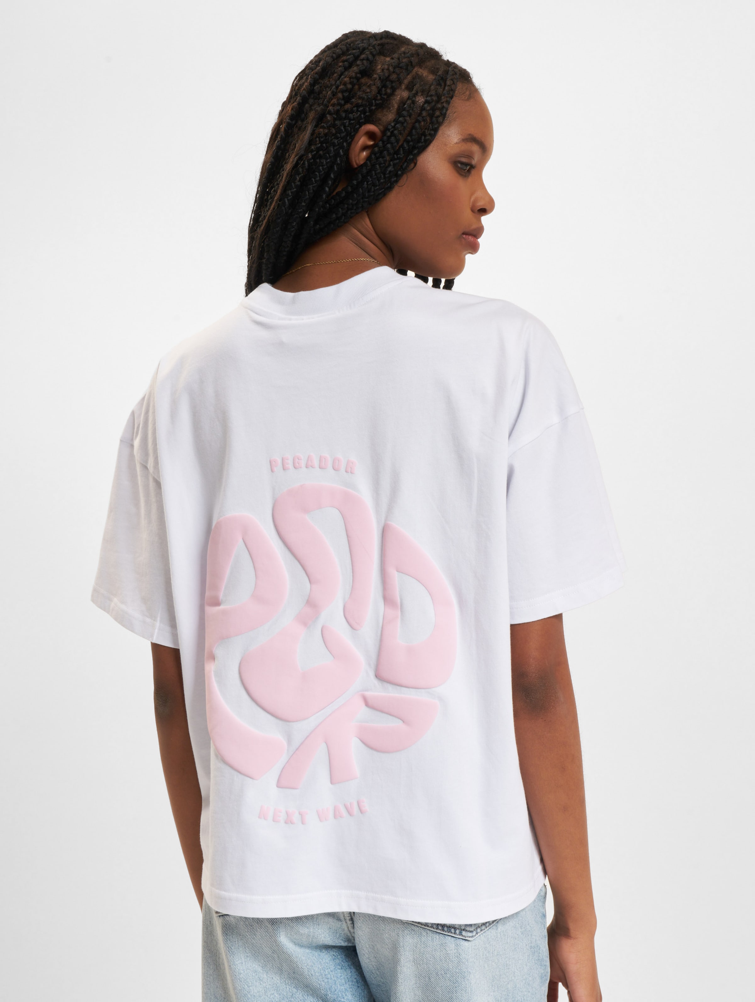 PEGADOR Gabi Heavy Oversized T-Shirts Frauen,Unisex op kleur wit, Maat M