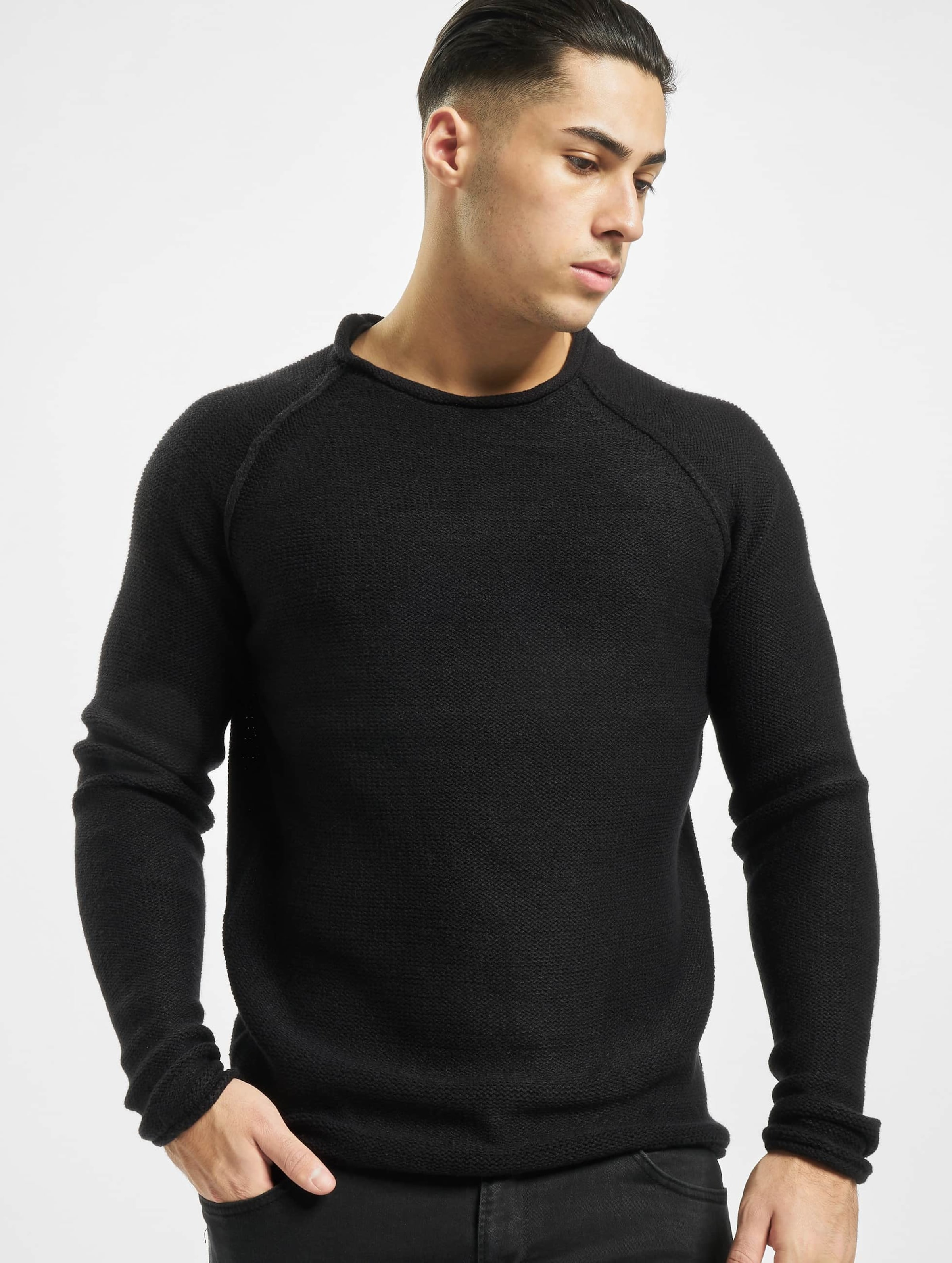 Urban Classics Raglan Wideneck Sweater op kleur zwart, Maat M