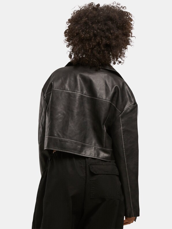 Urban Classics Ladies Vintage Leather Jacket-1