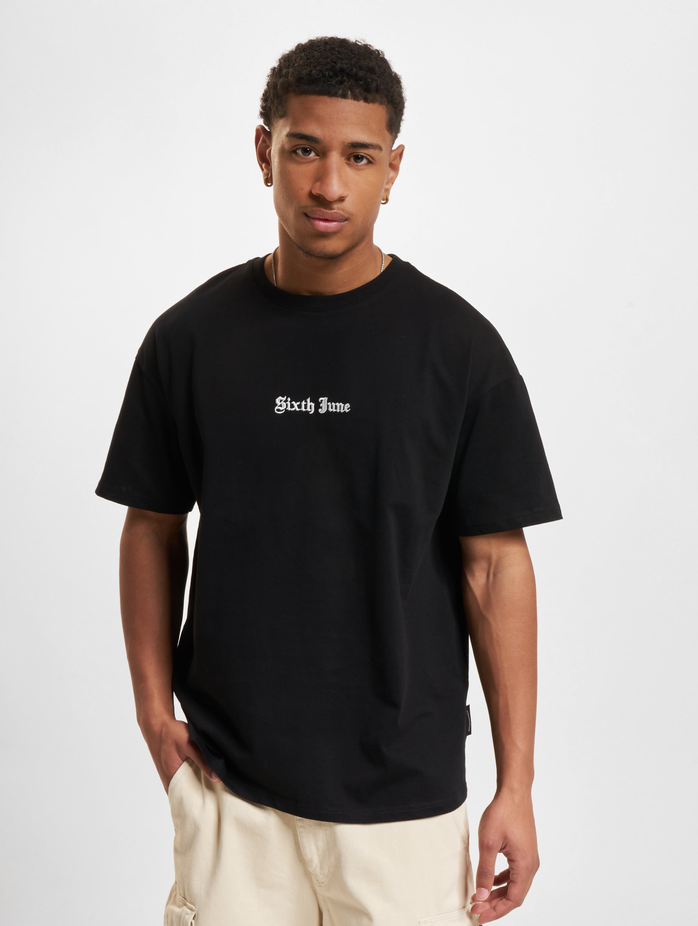 Sixth June Crew T-Shirts Männer,Unisex op kleur zwart, Maat M