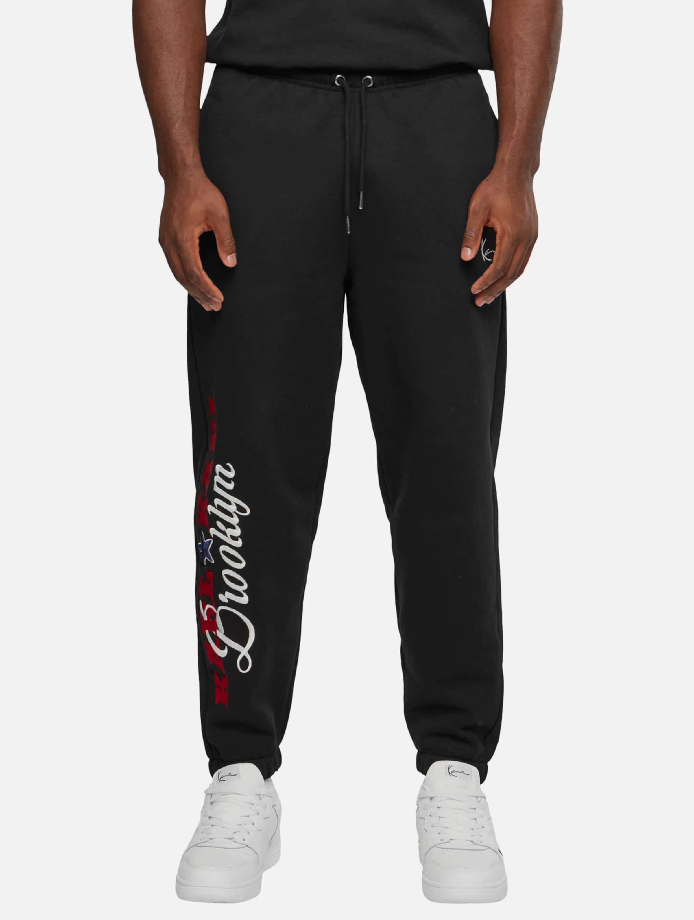 Karl Kani Small Signature Patched Relaxed Fit Cuffed Sweatpants Mannen op kleur zwart, Maat M
