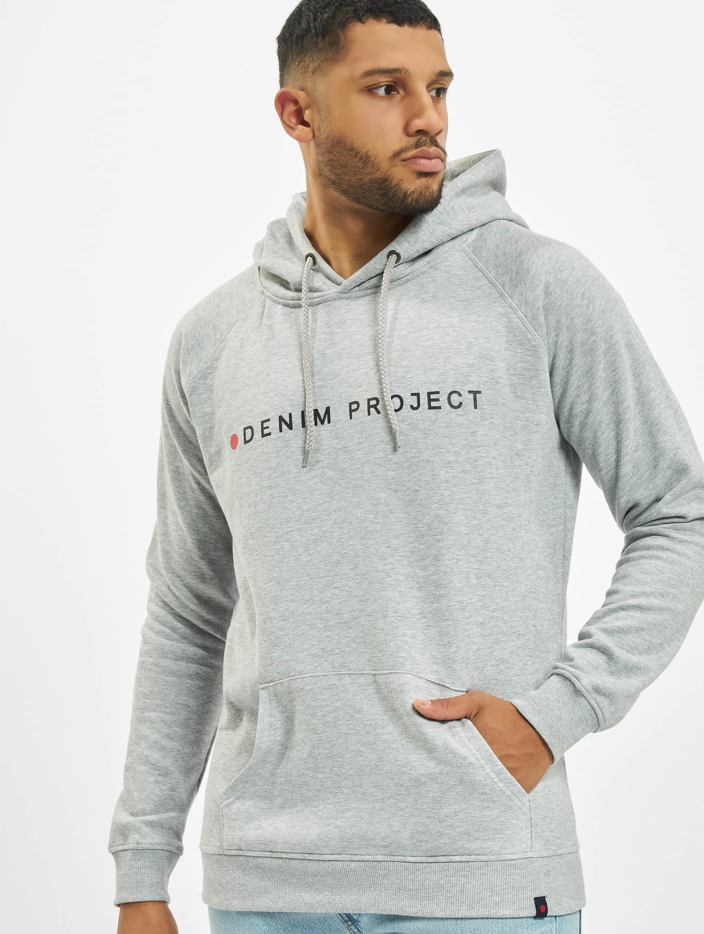 Denim Project Logo Hoodie Mannen op kleur grijs, Maat XXL