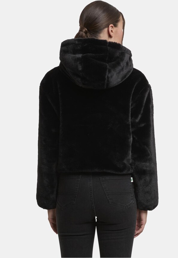 Ladies Full Zip Faux Fur Hoodie-1