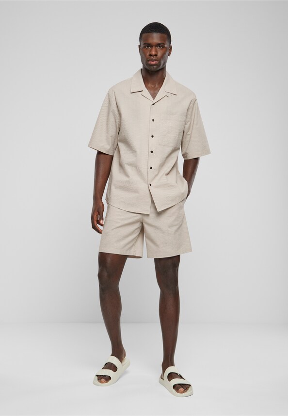 Relaxed Seersucker Short Sleeve Shirt-4