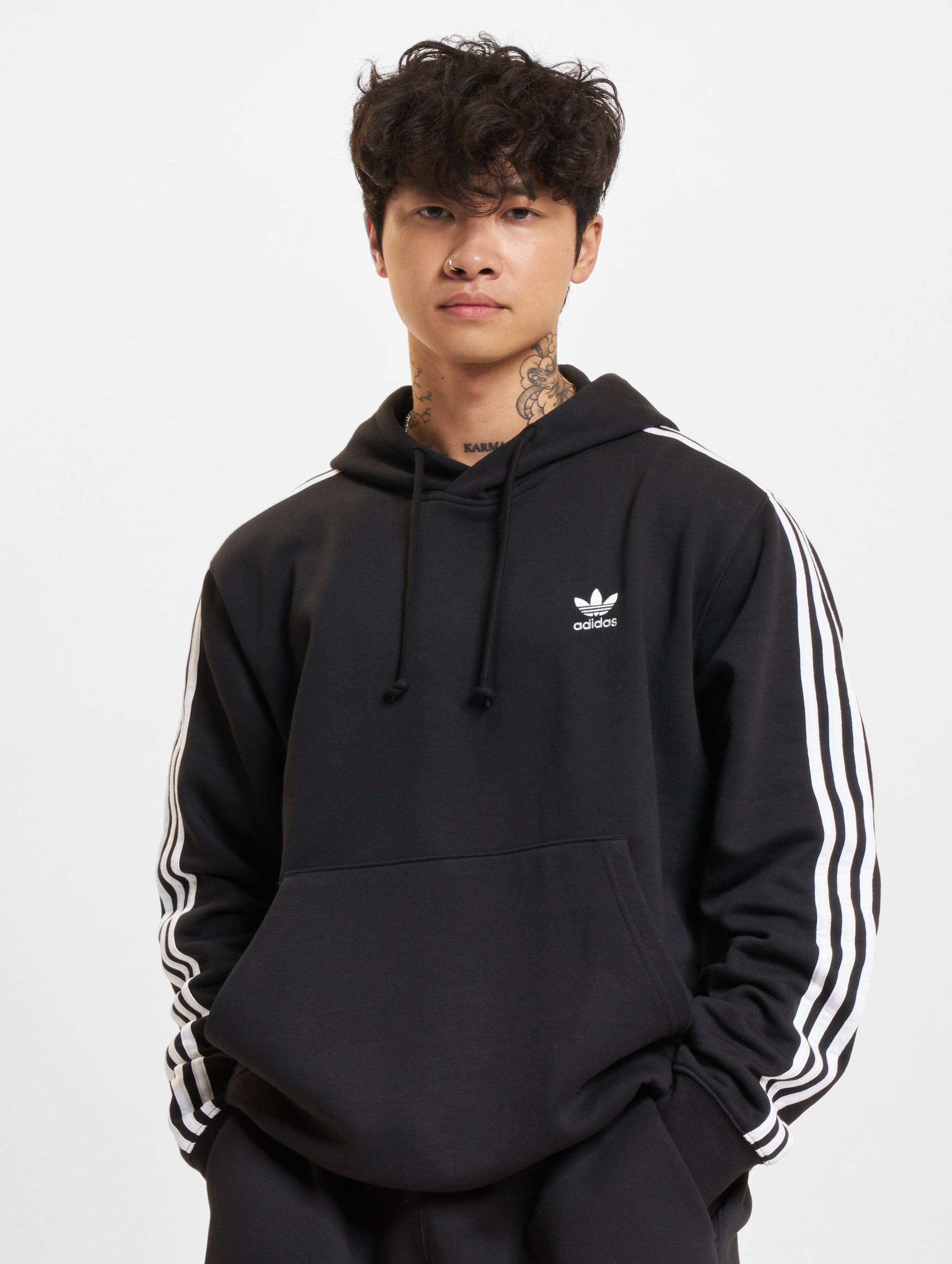 adidas Originals 3 Stripes Hoodie op kleur zwart, Maat 4XL