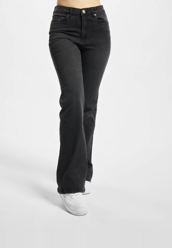 Ladies High Waist Flared Denim -0