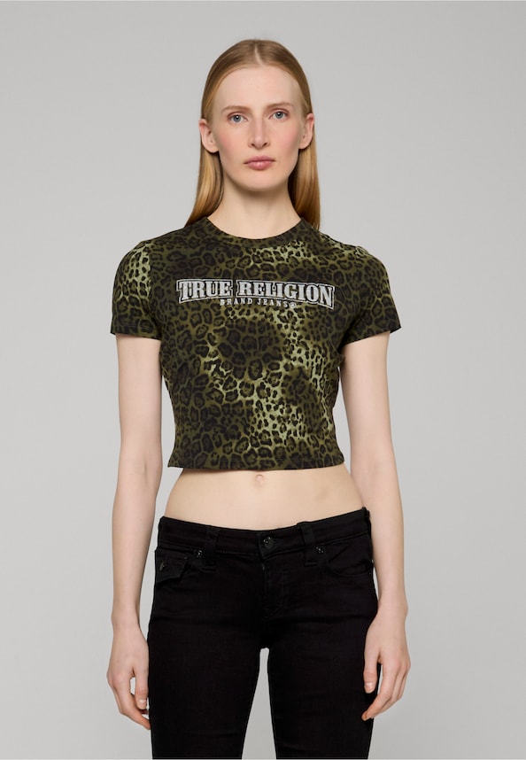 LEOPARD CRYSTALS  SS BABY TEE-0