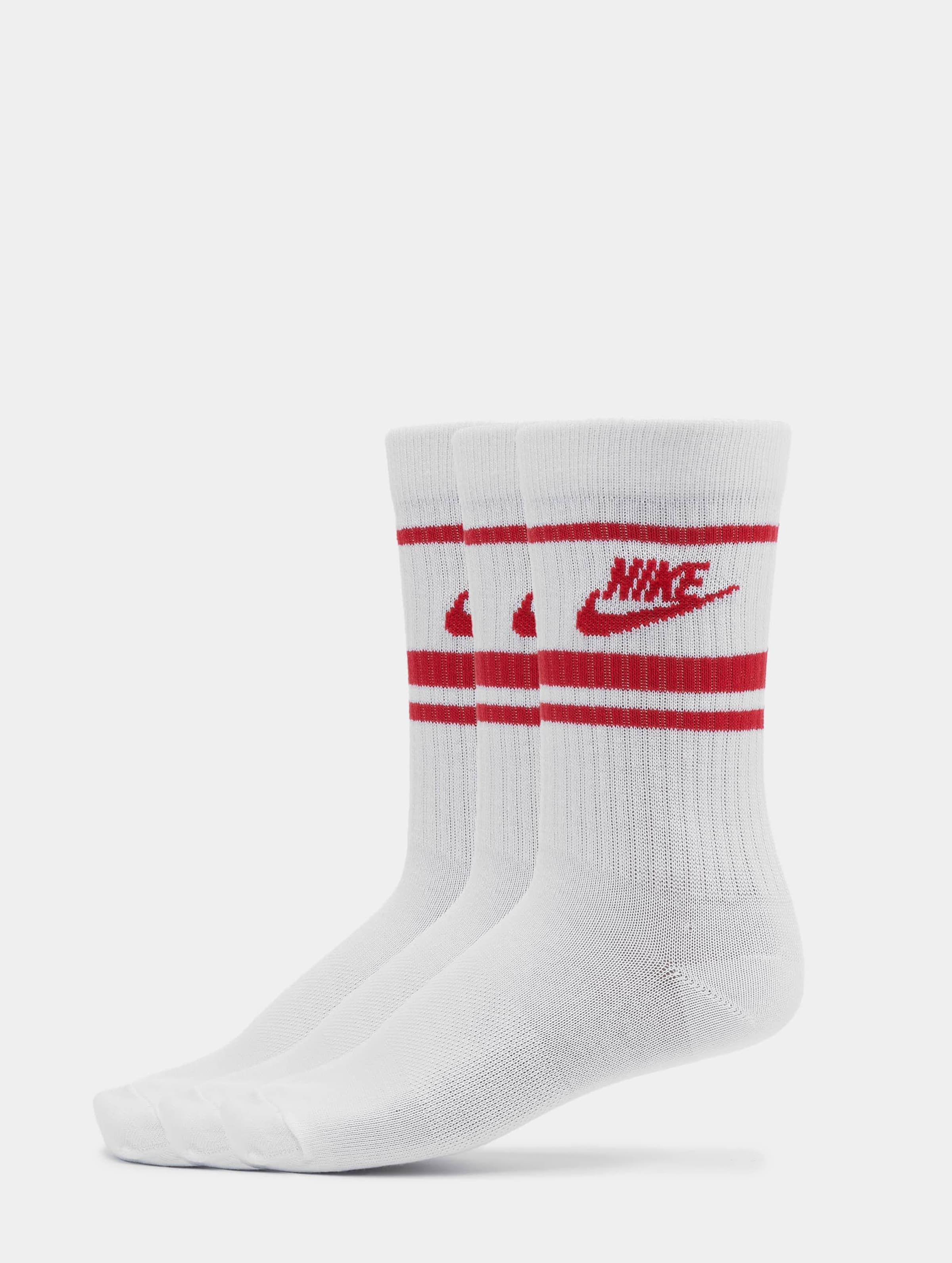 White nike socks shop with red swoosh