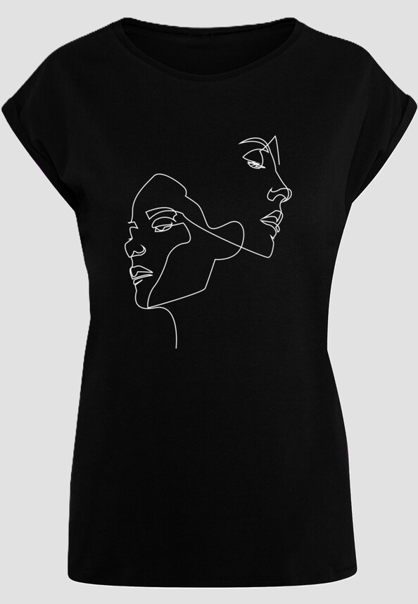 Ladies One Line Extended Shoulder Tee-2