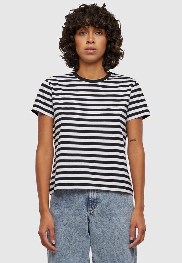Ladies Regular Striped Tee-0