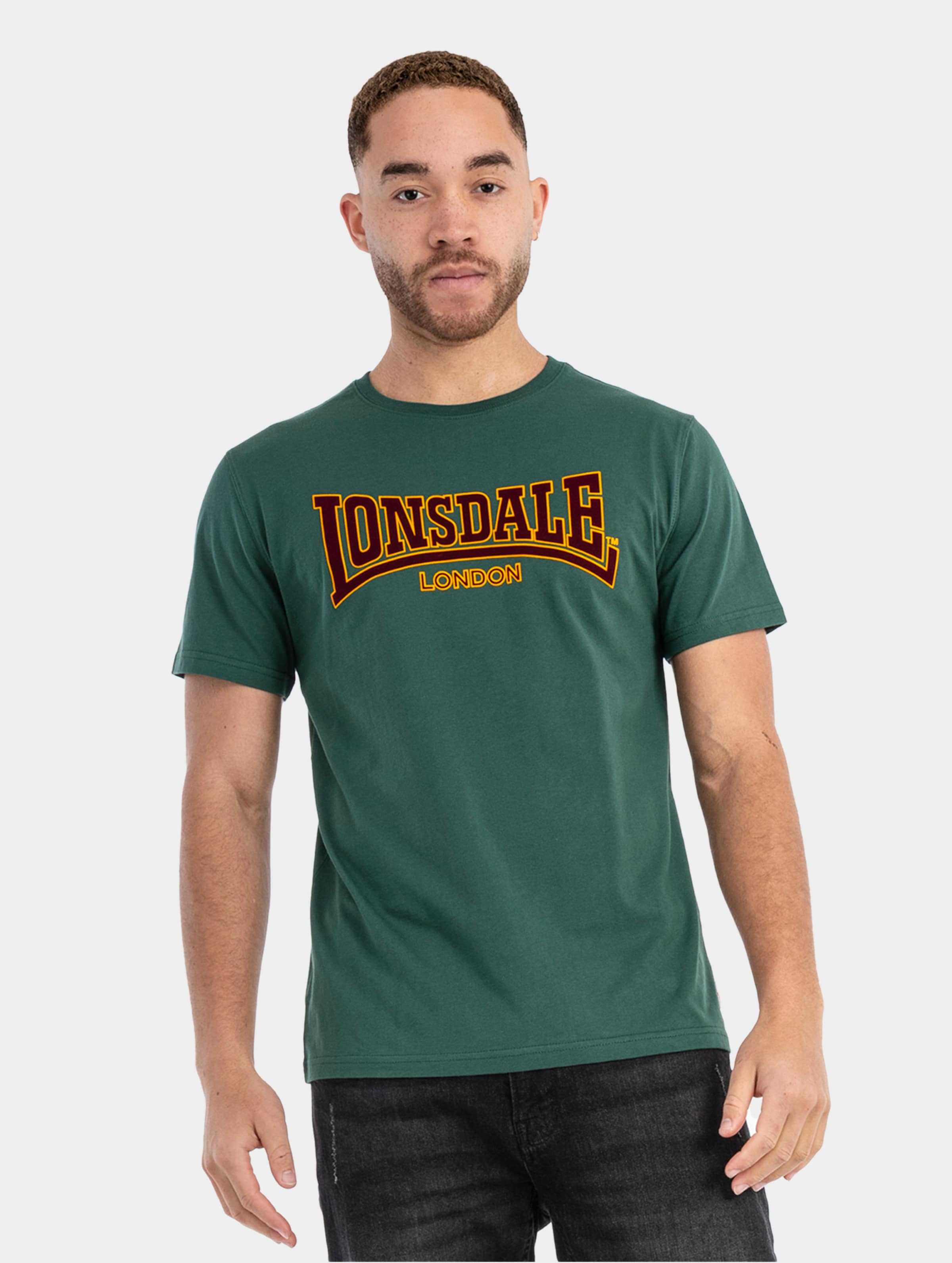 Lonsdale London Logo T-Shirt Mannen op kleur groen, Maat M