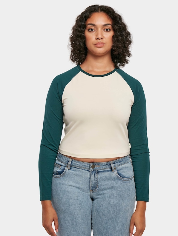 Ladies Organic Cropped Retro Baseball-2