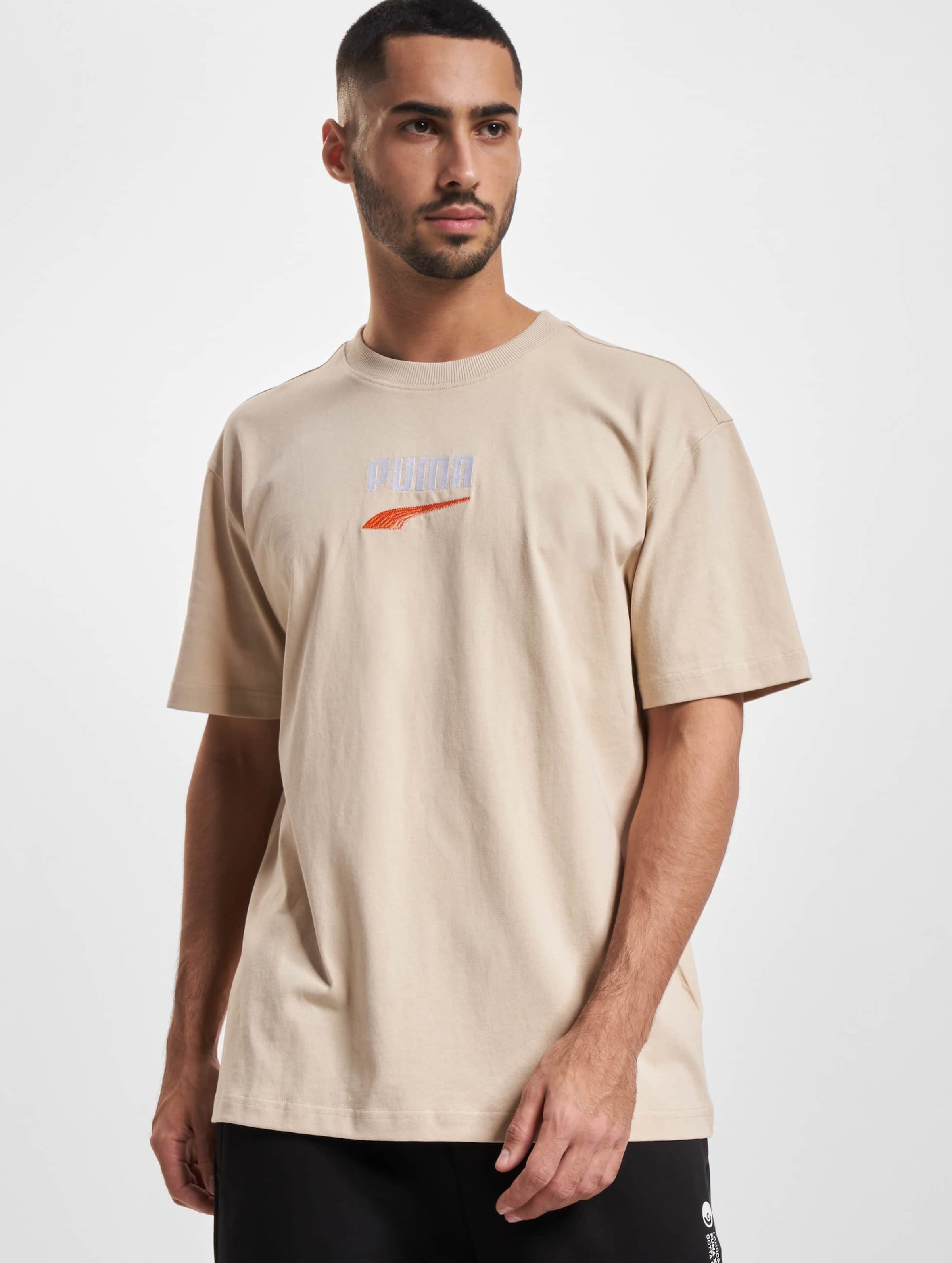 Puma Downtown Logo T-Shirt Mannen op kleur beige, Maat 2XL