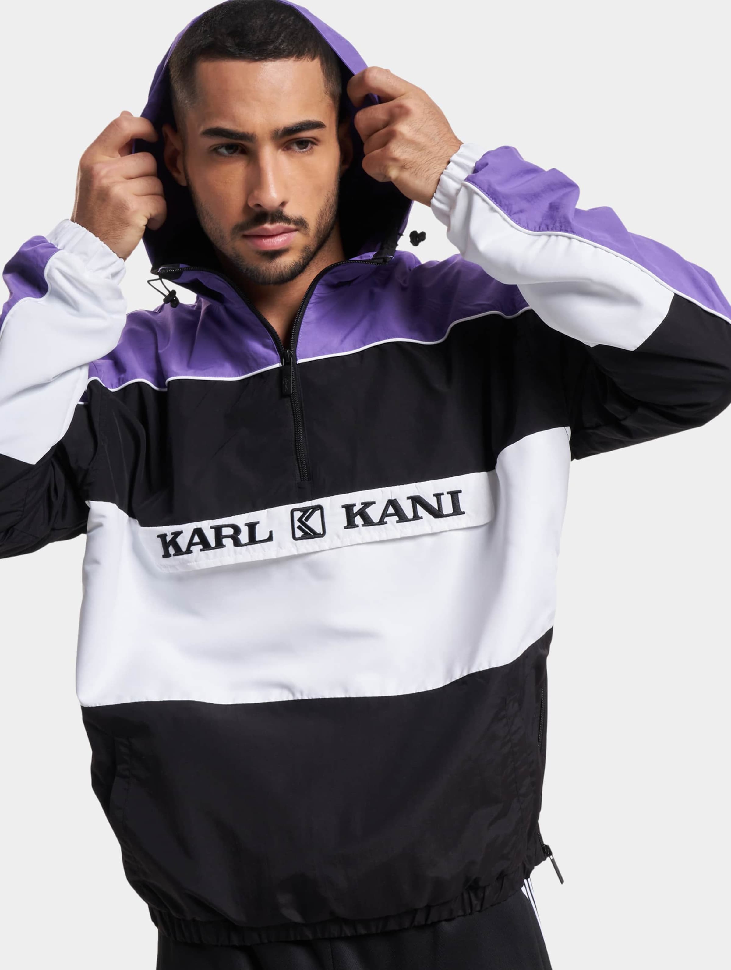 Karl Kani Retro Block Übergangsjacke Mannen op kleur violet, Maat XS