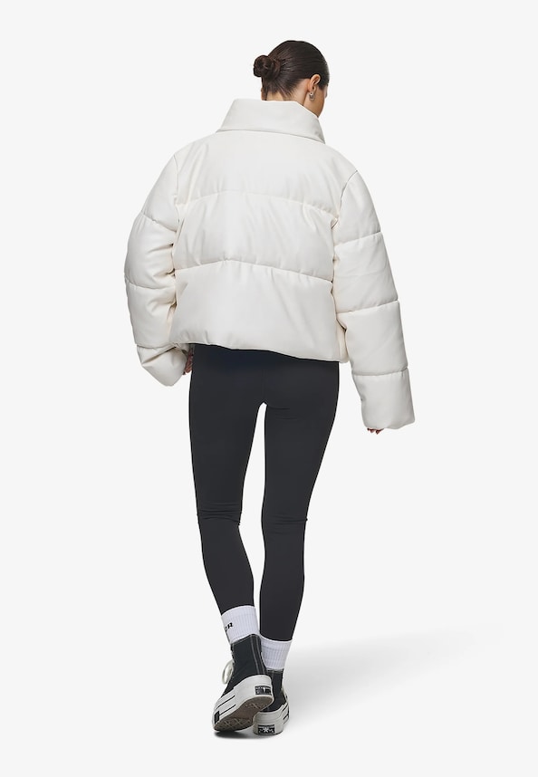 PEGADOR Georgia Faux Leather Metal Logo Puffer Jackets-1