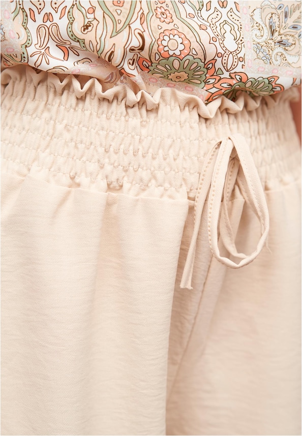 Musselin High Waist Shorts mit Bindedetail-5