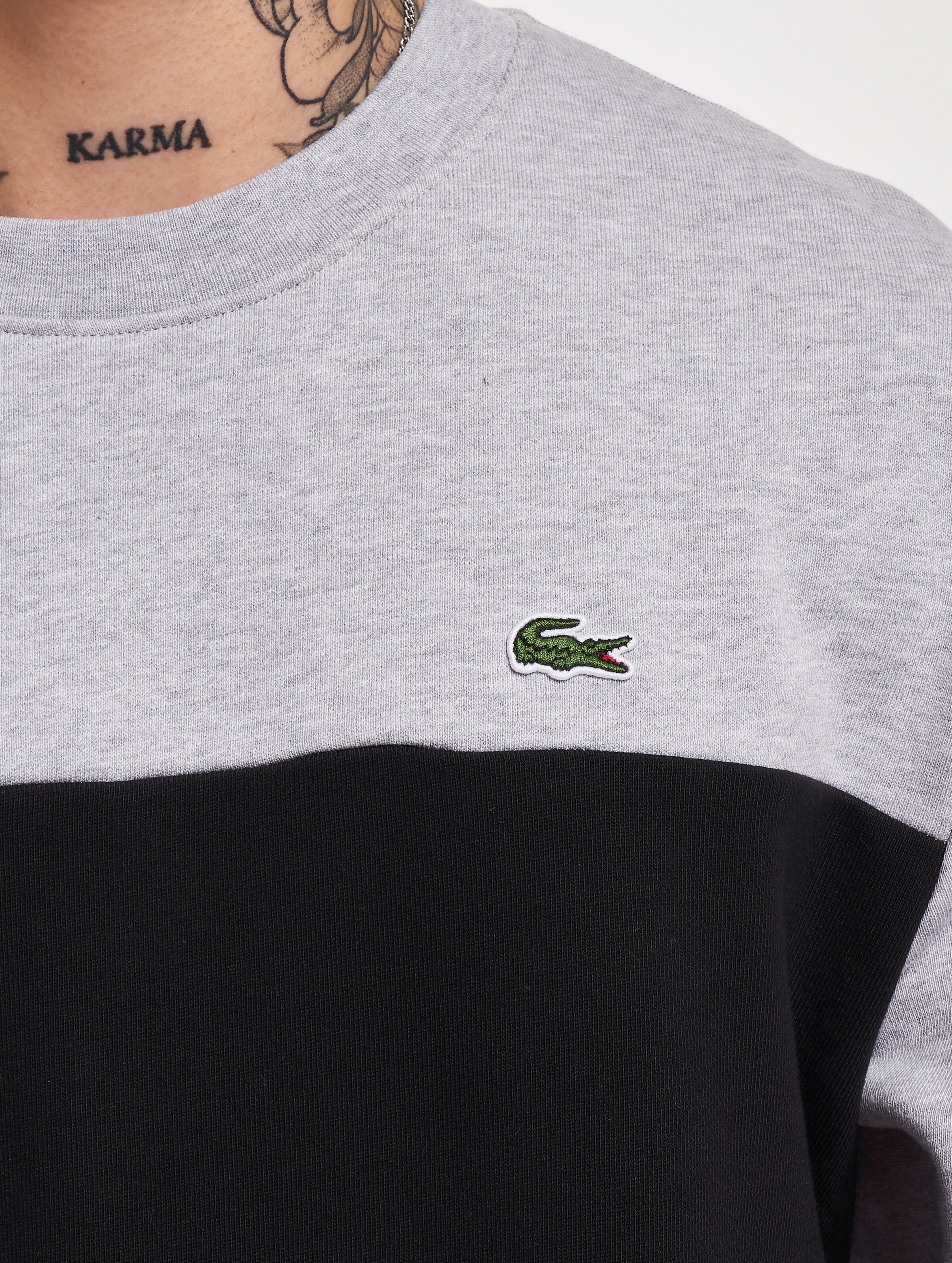 Grey lacoste outlet jumper