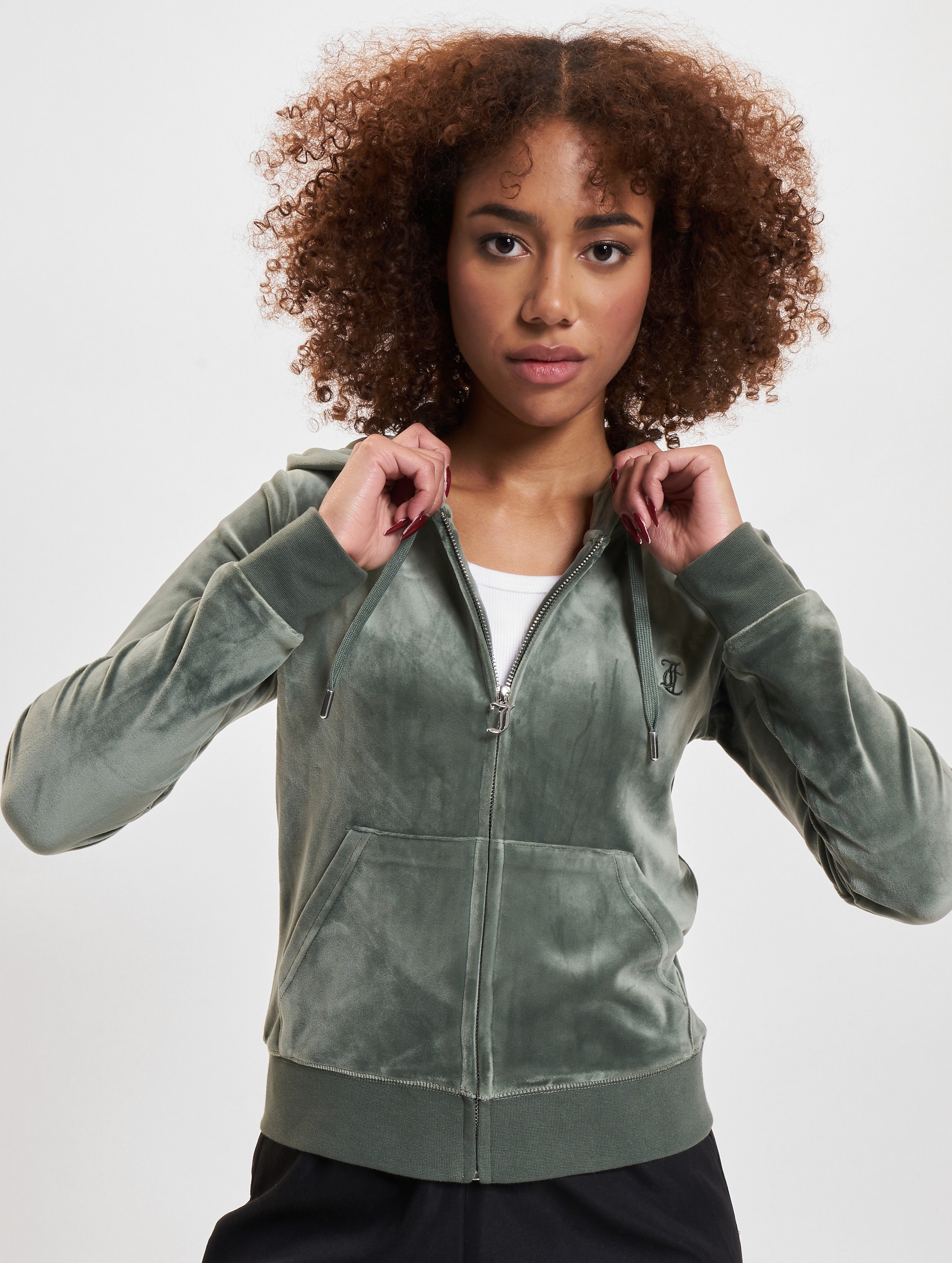 Juicy Couture Robertson Class Zip Hoodie Vrouwen op kleur groen, Maat XL