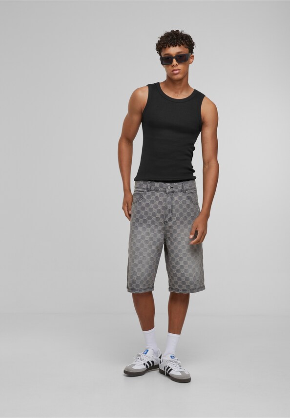 PEQUS Aether Monogram Denim Jorts-4