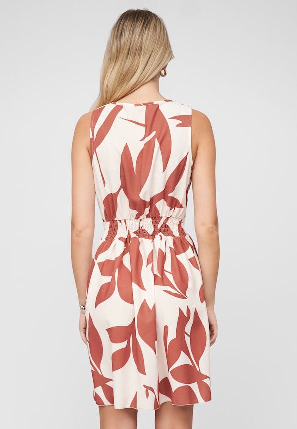 Dress with floral print copper-1