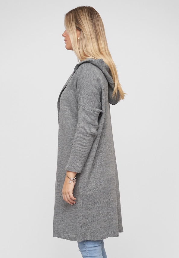 Longform knit cardigan with hood-2