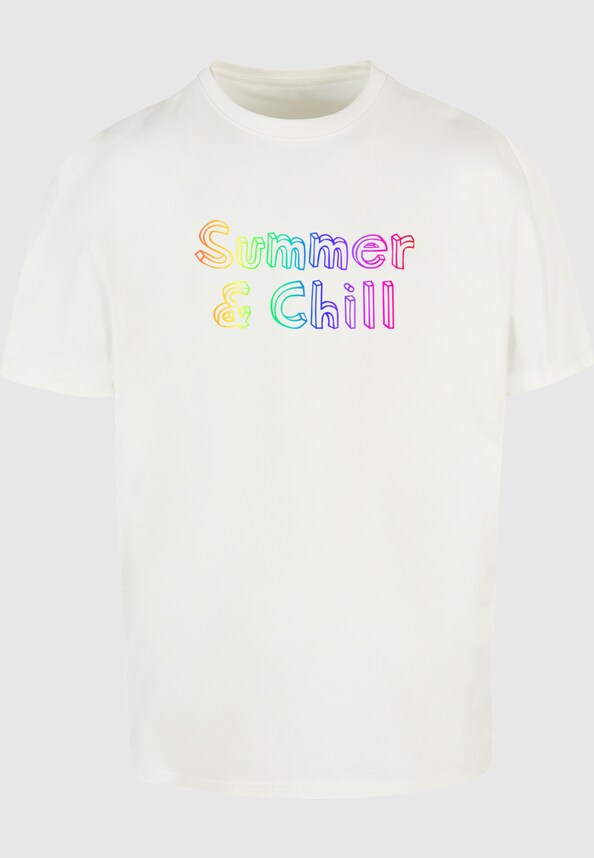 Summer And Chill Rainbow Heavy Oversized Tee-0