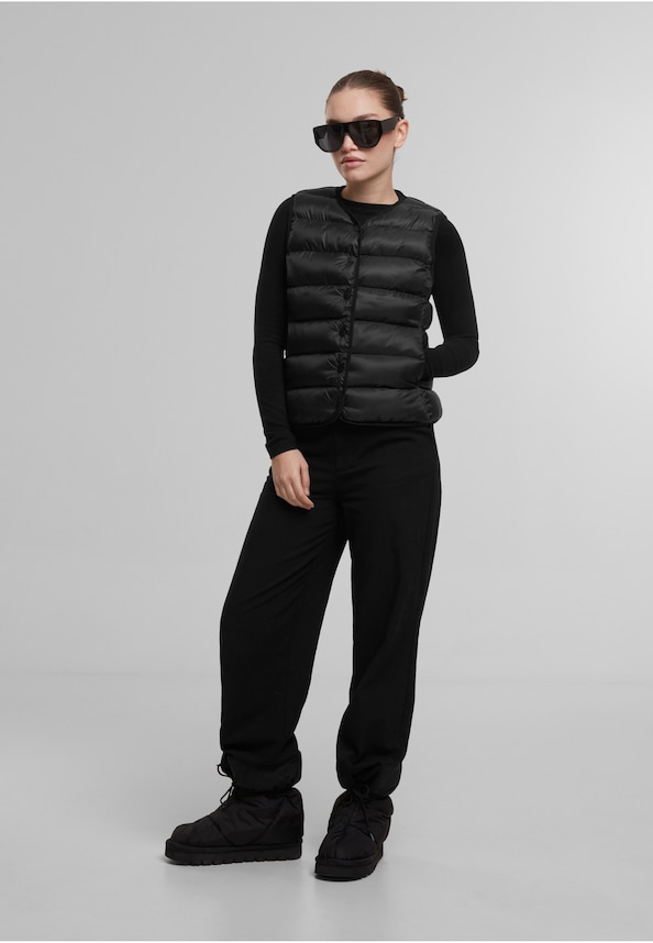 Ladies Button Puffer Vest-2