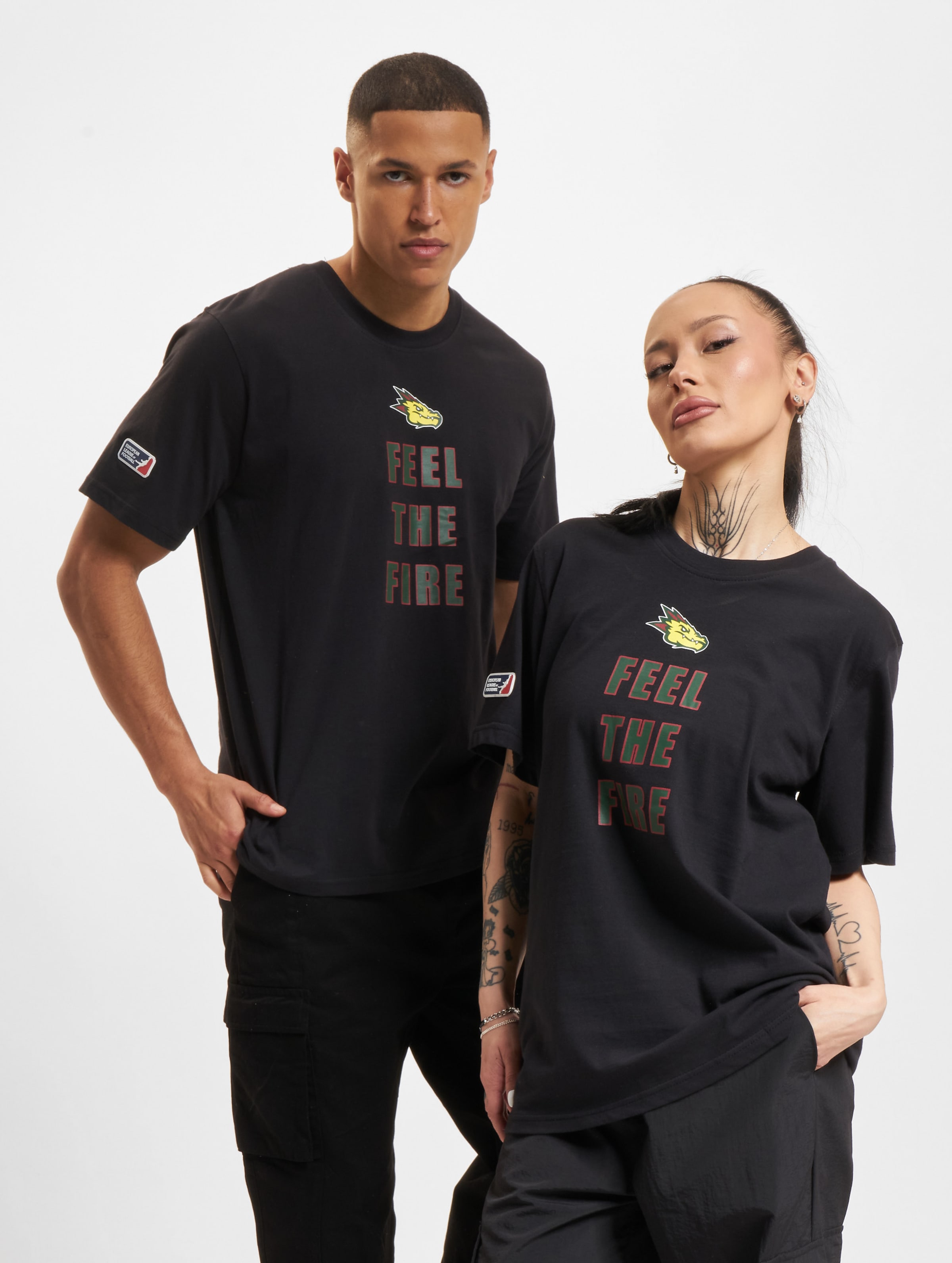 European League Of Football ELF Barcelona Dragon 3 T-Shirts Unisex op kleur zwart, Maat 4XL