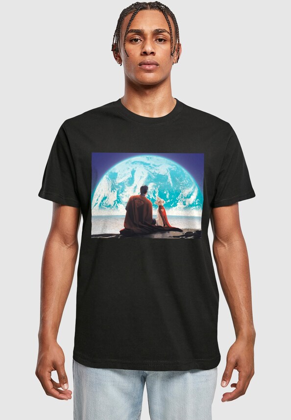 Superman Looking At Earth Krypto Cape T-Shirt-0