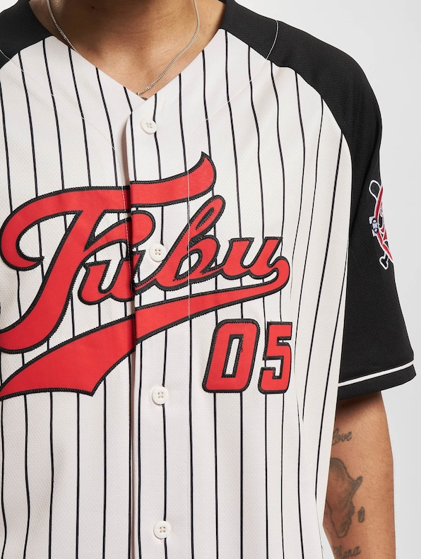 FUBU Varsity Pinstriped Baseball Jersey-3