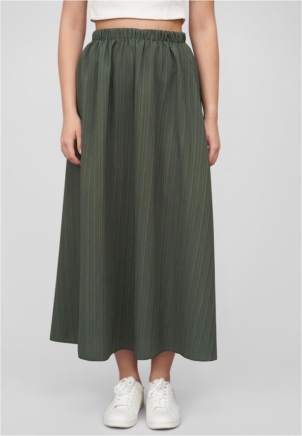 Cloud5ive Damen Longform Rock mit Strukturmuster und Gummibund-0